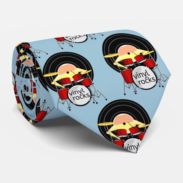Vinyl Record Music Tie (Rolled)