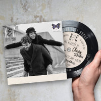 Vinyl Record Photo Album Cover Wedding Invitation