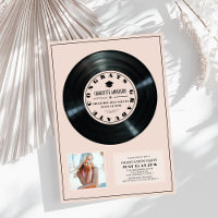 Vinyl Record Pink Plaque Photo Graduation