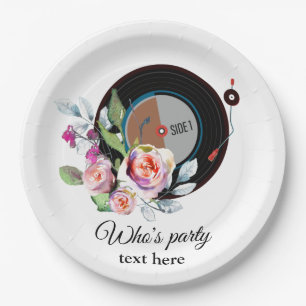 vinyl record player paper plate