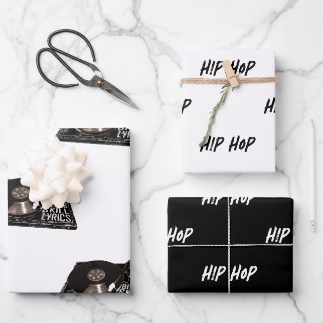 VINYL RECORD PLAYER | TURNTABLE | HIP HOP WRAPPING PAPER SHEET (Front)