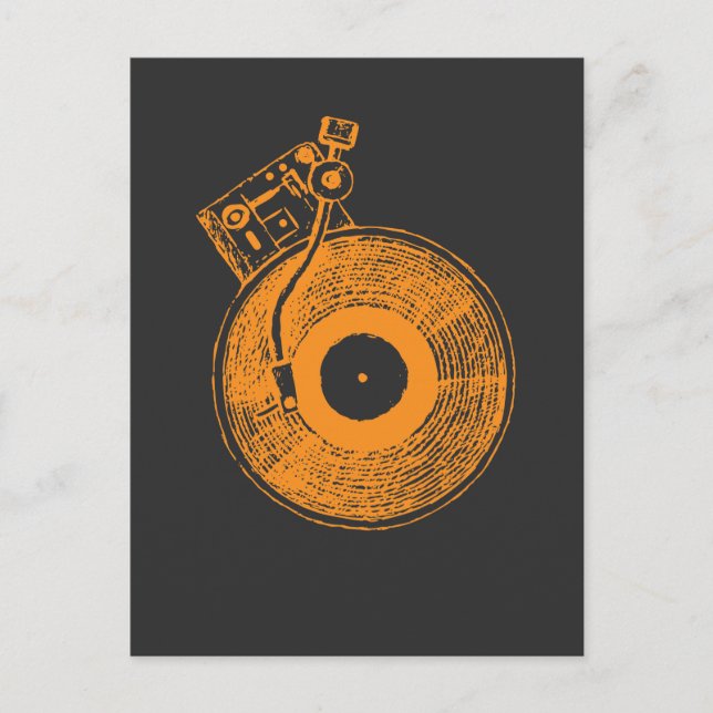 Vinyl Record Player Turntable Music Gift for DJ Postcard (Front)