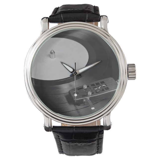 Vinyl Record Playing on a Turntable Overview Watch (Front)