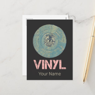Vinyl Record Retro Disco Vintage Music Design Holiday Postcard