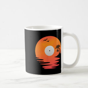 Vinyl Record Retro Disk Sea Beach Turntables Desig Coffee Mug