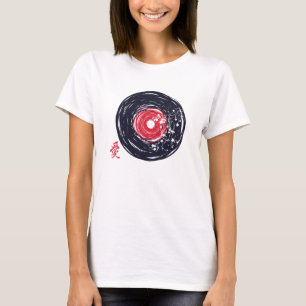 Vinyl Record Retro Grunge With Sakura Blossoms T-Shirt