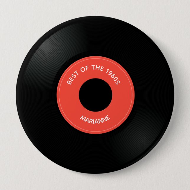 Vinyl Record Single "45" Design Button (Front)