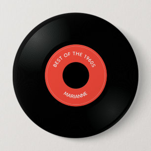 Vinyl Record Single "45" Design Button