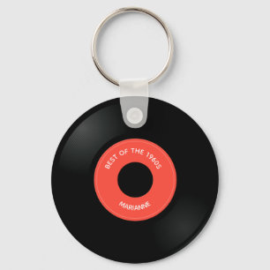 Vinyl Record Single "45" Design Keychain