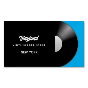 Vinyl Record Store Magnetic Business Card
