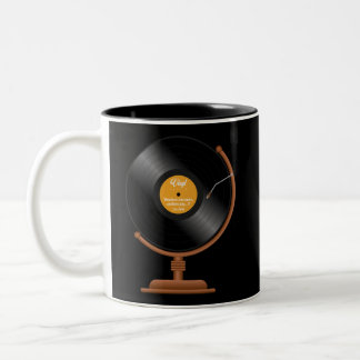 Vinyl Record Timeless Treasure, Endless Joy Globe  Two-Tone Coffee Mug