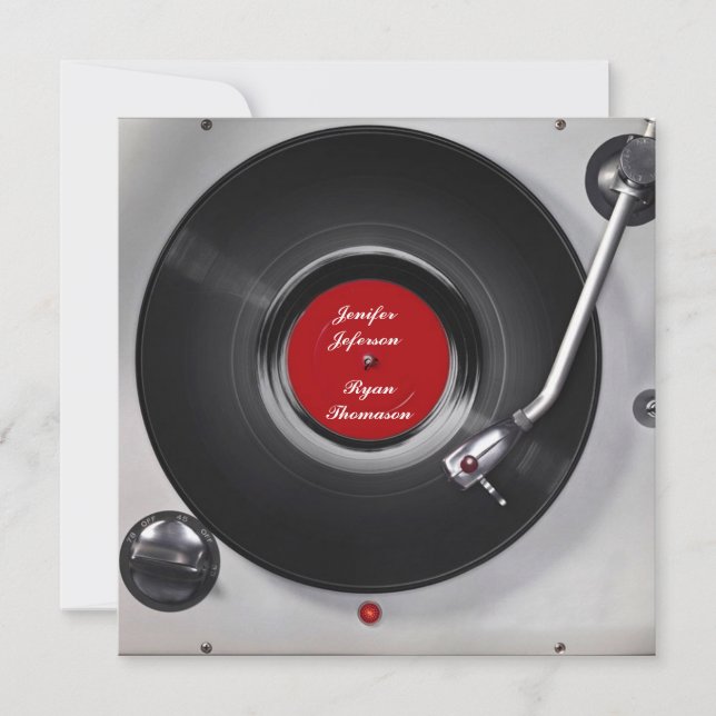 vinyl record wedding Invitation (Front)