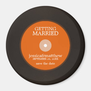 Vinyl Record Wedding Save the Date Magnet