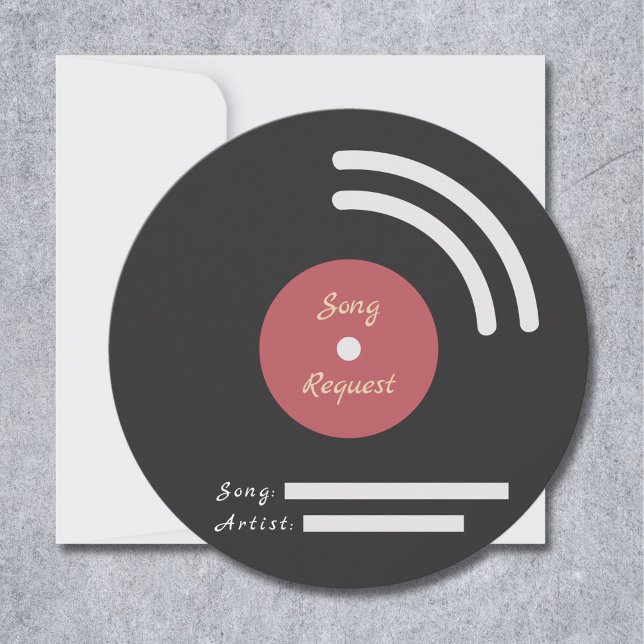 Vinyl Record Wedding Song Request Insert Card  (Vinyl Record Wedding Song Request Insert Card )