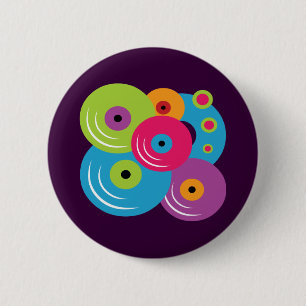 Vinyl Records 6 Cm Round Badge