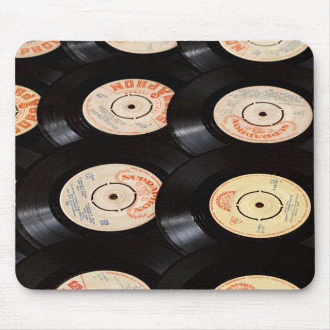 Vinyl Records Background Mouse Pad (Front)