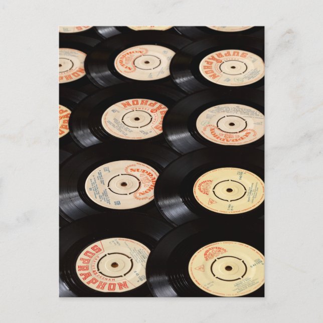 Vinyl Records Background Postcard (Front)