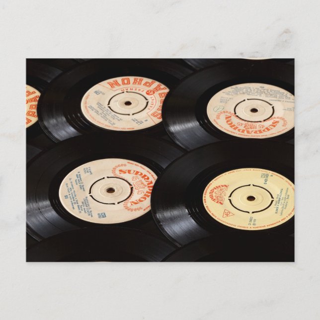 Vinyl Records Background Postcard (Front)