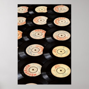 Vinyl Records Background Poster