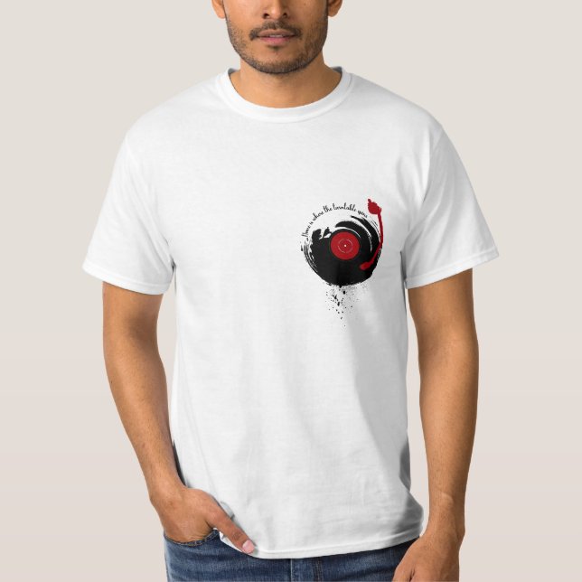 Vinyl Records Home Is Where The Turntable Spins T-Shirt (Front)
