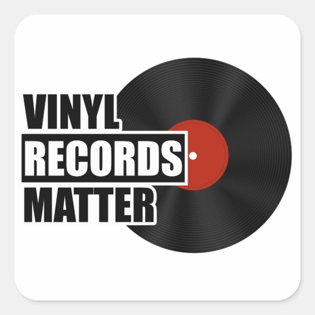 Vinyl Records Matter Square Square Sticker (Front)