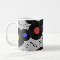 Vinyl Records: Music Note Pattern
