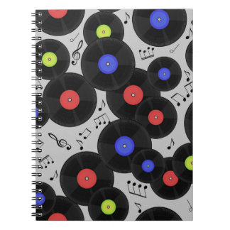 Vinyl Records: Music Note Pattern Notebook