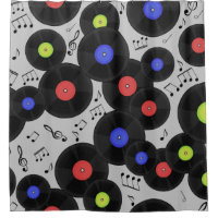 Vinyl Records: Music Note Pattern