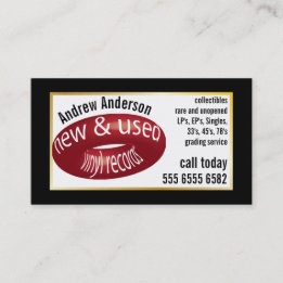 Vinyl Records New and Used Colourful Fab New Cube Business Card
