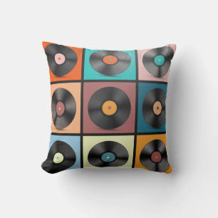 Vinyl records: retro LP set. Cushion