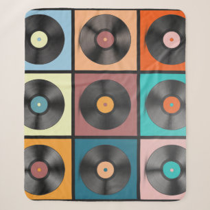 Vinyl records: retro LP set. Sherpa Blanket