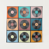 Vinyl records: retro LP set.