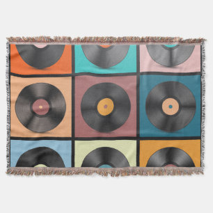 Vinyl records: retro LP set. Throw Blanket