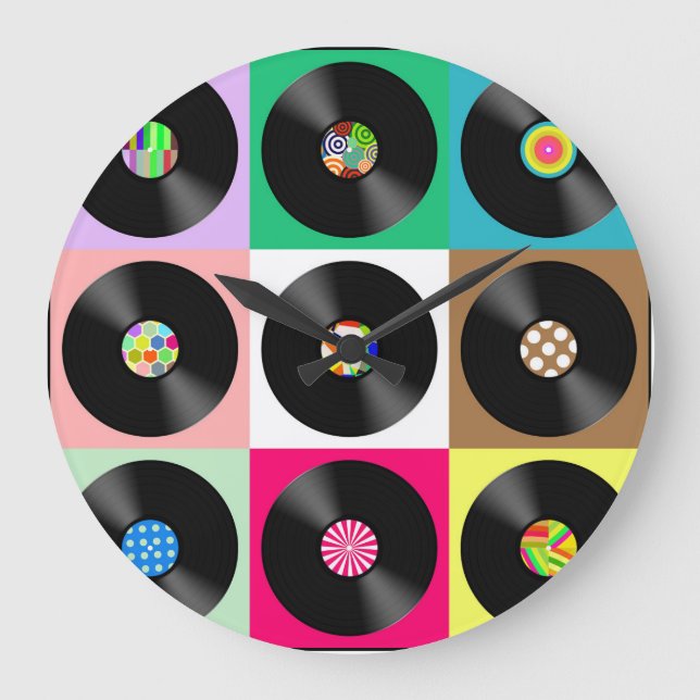 VINYL RECORDS RETRO Wall Clock (Front)