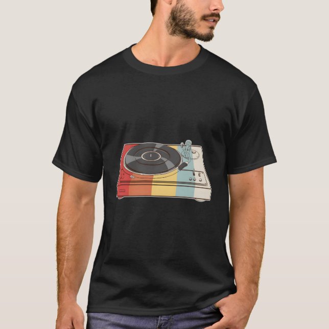Vinyl Records Turntable Dj T-Shirt (Front)
