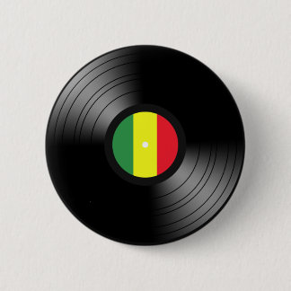 Vinyl reggae 6 cm round badge