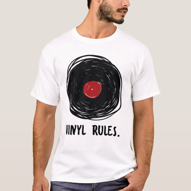 Vinyl Rules Records Collector LP Retro T-Shirt (Front)