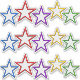 Vinyl Sticker - Coloured Stars