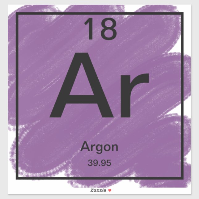 Vinyl Sticker Periodic Table Argon (Sheet)