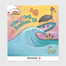 Vinyl Sticker - Surfing Wave - Buellton.Art