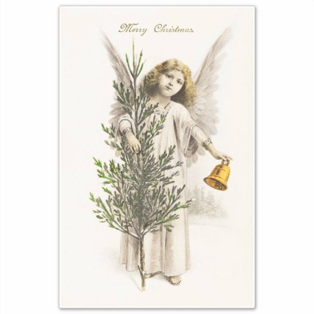 VINYL STICKER : VINTAGE CHRISTMAS ANGEL (Front)