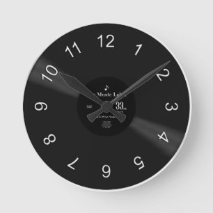 Vinyl Time Round Clock