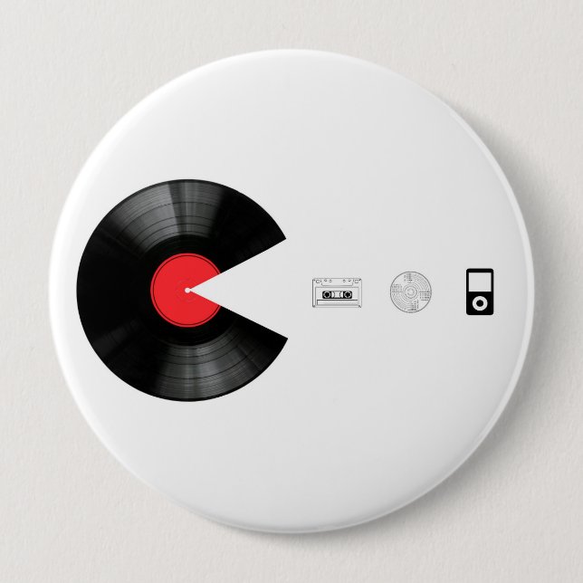 VINYL VILLAIN eating EVERYTHING 10 Cm Round Badge (Front)