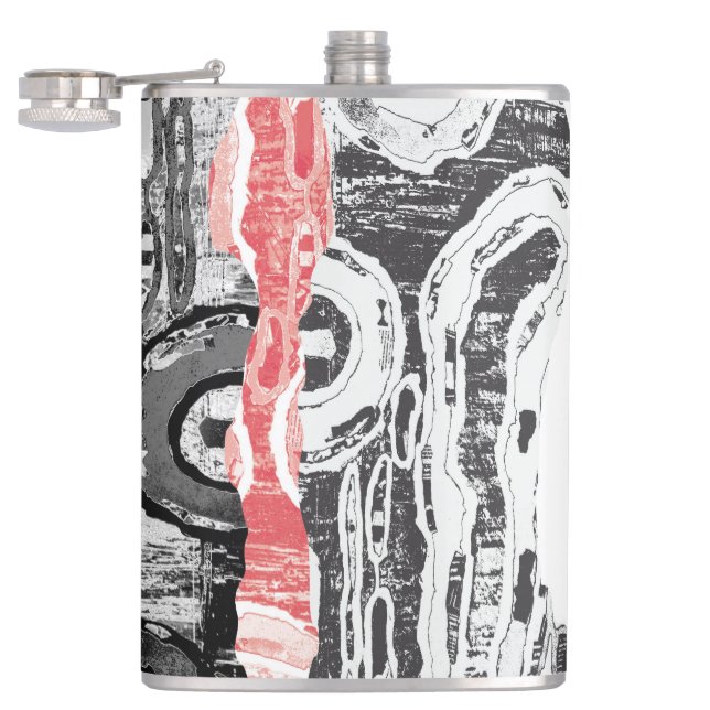 Vinyl Wrapped Flask – Abstract Land (Opened)