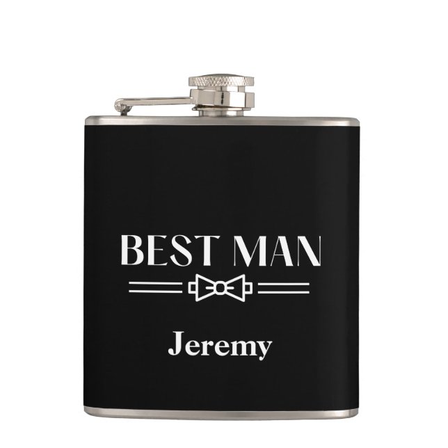Vinyl Wrapped Flask-Best Man Hip Flask (Front)