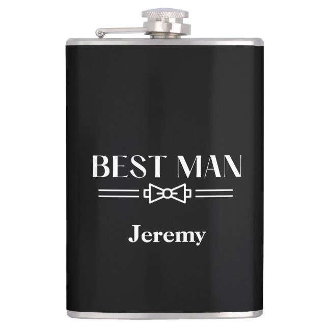 Vinyl Wrapped Flask-Best Man Hip Flask (Front)