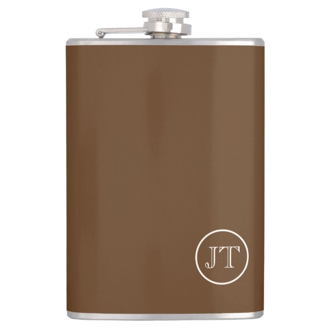 Vinyl Wrapped Flask-Custom Monogram Hip Flask (Front)