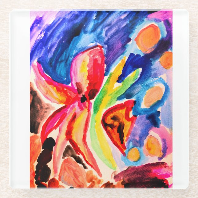 Vinyl Wrapped Flask Glass Coaster (Front)