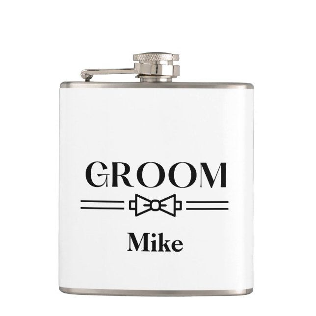 Vinyl Wrapped Flask-Groom Flask (Front)