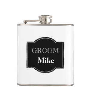 Vinyl Wrapped Flask-Groom Flask